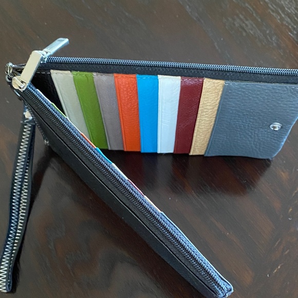 Black Leather Wristlet - Picture 2 of 7